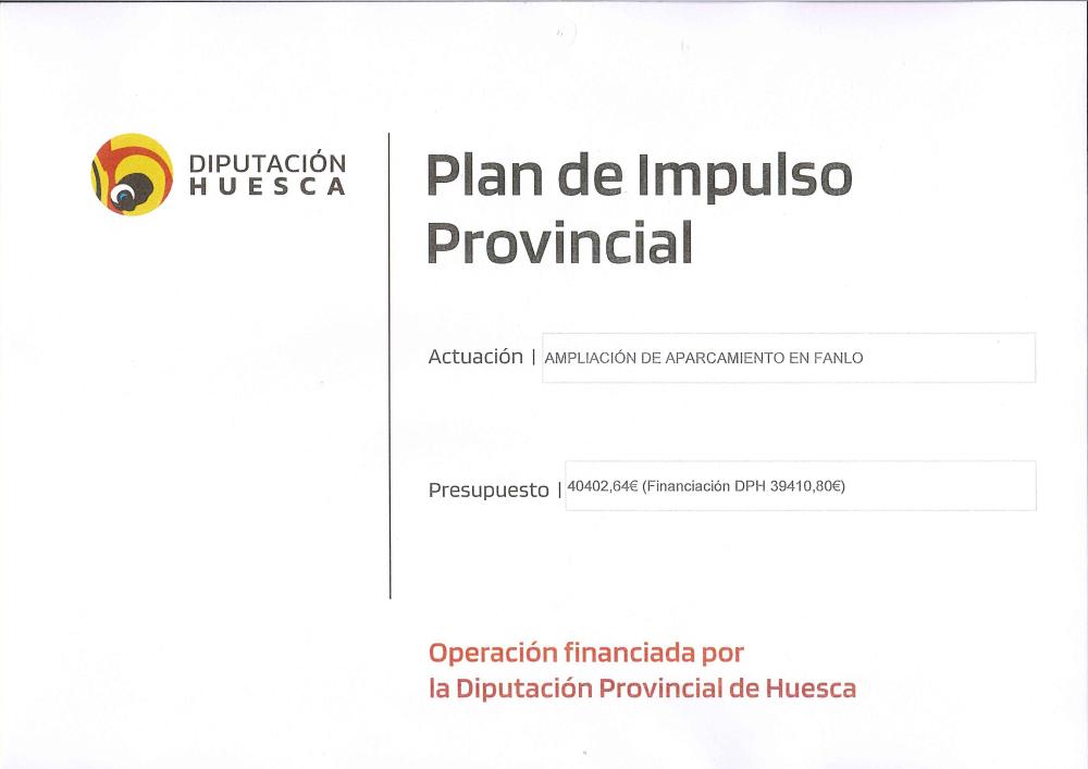 Imagen Subvención Plan De Impulso Provincial de Diputación Provincial de Huesca. Línea 1.